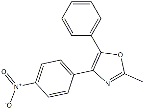 2-methyl-4-(4-nitrophenyl)-5-phenyl-1,3-oxazole 结构式