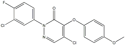 5-chloro-2-(3-chloro-4-fluorophenyl)-4-(4-methoxyphenoxy)-2,3-dihydropyridazin-3-one 结构式