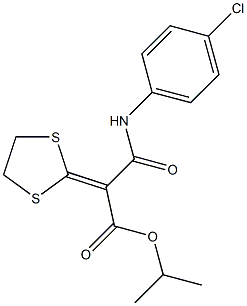 isopropyl 3-(4-chloroanilino)-2-(1,3-dithiolan-2-yliden)-3-oxopropanoate 结构式