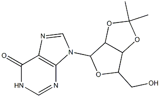 9-[6-(hydroxymethyl)-2,2-dimethylperhydrofuro[3,4-d][1,3]dioxol-4-yl]-6,9-dihydro-1H-purin-6-one 结构式