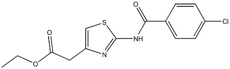 ethyl 2-{2-[(4-chlorobenzoyl)amino]-1,3-thiazol-4-yl}acetate 结构式