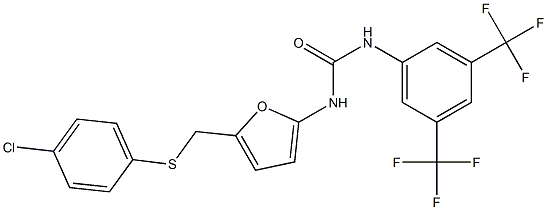 N-(5-{[(4-chlorophenyl)thio]methyl}-2-furyl)-N'-[3,5-di(trifluoromethyl)phenyl]urea 结构式