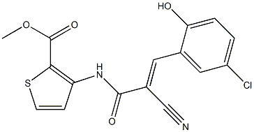 methyl 3-{[3-(5-chloro-2-hydroxyphenyl)-2-cyanoacryloyl]amino}thiophene-2-c arboxylate 结构式