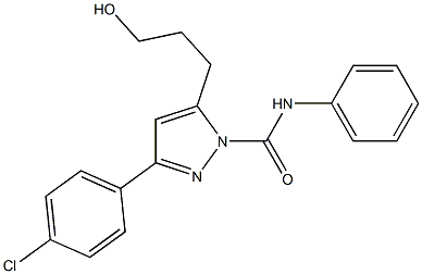 N1-phenyl-3-(4-chlorophenyl)-5-(3-hydroxypropyl)-1H-pyrazole-1-carboxamide 结构式