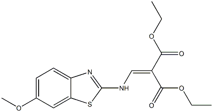 diethyl 2-{[(6-methoxy-1,3-benzothiazol-2-yl)amino]methylidene}malonate 结构式