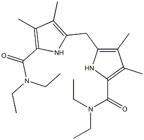 N2,N2-diethyl-5-({5-[(diethylamino)carbonyl]-3,4-dimethyl-1H-pyrrol-2-yl}methyl)-3,4-dimethyl-1H-pyrrole-2-carboxamide 结构式