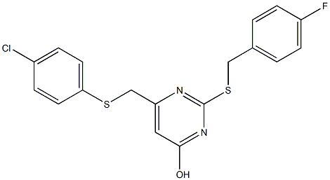 6-{[(4-chlorophenyl)sulfanyl]methyl}-2-[(4-fluorobenzyl)sulfanyl]-4-pyrimidinol 结构式