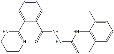 N1-(2,6-dimethylphenyl)-2-[2-(1,4,5,6-tetrahydropyrimidin-2-yl)benzoyl]hydrazine-1-carbothioamide 结构式