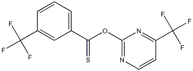 4-(trifluoromethyl)pyrimidin-2-yl 3-(trifluoromethyl)benzene-1-carbothioate 结构式