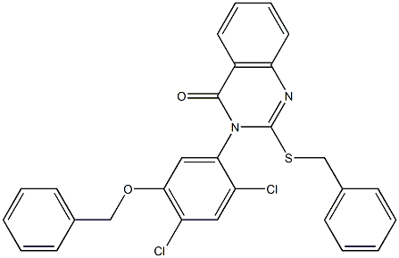 3-[5-(benzyloxy)-2,4-dichlorophenyl]-2-(benzylsulfanyl)-4(3H)-quinazolinone 结构式