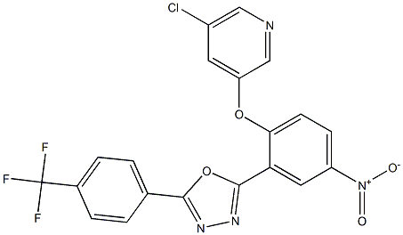 2-{2-[(5-chloro-3-pyridyl)oxy]-5-nitrophenyl}-5-[4-(trifluoromethyl)phenyl]-1,3,4-oxadiazole 结构式