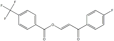 3-(4-fluorophenyl)-3-oxoprop-1-enyl 4-(trifluoromethyl)benzoate 结构式