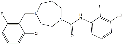 N1-(3-chloro-2-methylphenyl)-4-(2-chloro-6-fluorobenzyl)-1,4-diazepane-1-carboxamide 结构式