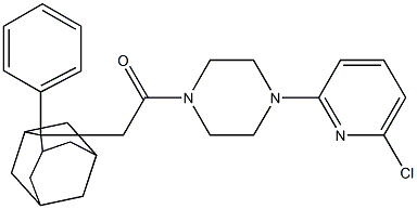 1-[4-(6-chloro-2-pyridinyl)piperazino]-2-(2-phenyl-2-adamantyl)-1-ethanone 结构式