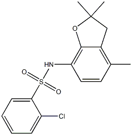 2-chloro-N-(2,2,4-trimethyl-2,3-dihydro-1-benzofuran-7-yl)benzenesulfonamide 结构式