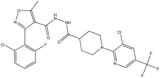 3-(2-chloro-6-fluorophenyl)-N'-({1-[3-chloro-5-(trifluoromethyl)-2-pyridinyl]-4-piperidinyl}carbonyl)-5-methyl-4-isoxazolecarbohydrazide 结构式