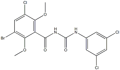 N-(3-bromo-5-chloro-2,6-dimethoxybenzoyl)-N'-(3,5-dichlorophenyl)urea 结构式