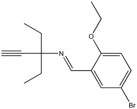 N3-(5-bromo-2-ethoxybenzylidene)-3-ethylpent-1-yn-3-amine 结构式