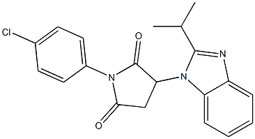 1-(4-chlorophenyl)-3-(2-isopropyl-1H-benzo[d]imidazol-1-yl)pyrrolidine-2,5-dione 结构式