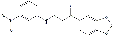 1-(1,3-benzodioxol-5-yl)-3-(3-nitroanilino)-1-propanone 结构式