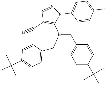 5-{bis[4-(tert-butyl)benzyl]amino}-1-(4-methylphenyl)-1H-pyrazole-4-carbonitrile 结构式