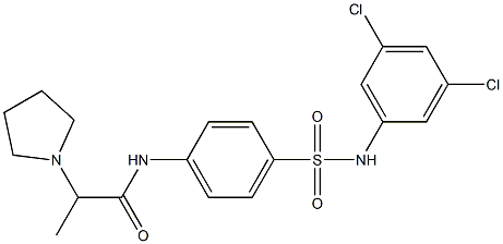 N1-{4-[(3,5-dichloroanilino)sulfonyl]phenyl}-2-tetrahydro-1H-pyrrol-1-ylpropanamide 结构式