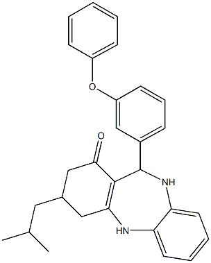 3-isobutyl-11-(3-phenoxyphenyl)-2,3,4,5,10,11-hexahydro-1H-dibenzo[b,e][1,4]diazepin-1-one 结构式