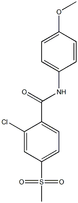 2-chloro-N-(4-methoxyphenyl)-4-(methylsulfonyl)benzenecarboxamide 结构式