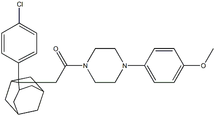 2-[2-(4-chlorophenyl)-2-adamantyl]-1-[4-(4-methoxyphenyl)piperazino]-1-ethanone 结构式