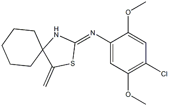 N1-(4-methylidene-3-thia-1-azaspiro[4.5]dec-2-yliden)-4-chloro-2,5-dimethox yaniline 结构式