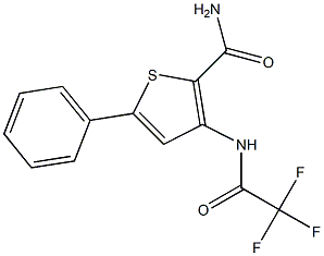 5-phenyl-3-[(2,2,2-trifluoroacetyl)amino]thiophene-2-carboxamide 结构式
