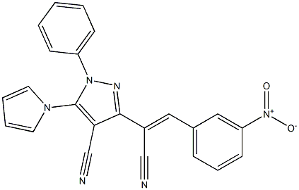 3-[1-cyano-2-(3-nitrophenyl)vinyl]-1-phenyl-5-(1H-pyrrol-1-yl)-1H-pyrazole-4-carbonitrile 结构式