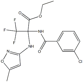 ethyl 2-[(3-chlorobenzoyl)amino]-3,3,3-trifluoro-2-[(5-methyl-3-isoxazolyl)amino]propanoate 结构式