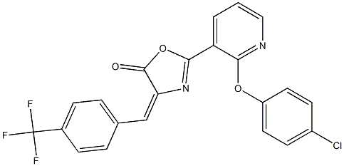 2-[2-(4-chlorophenoxy)-3-pyridyl]-4-[4-(trifluoromethyl)benzylidene]-4,5-dihydro-1,3-oxazol-5-one 结构式