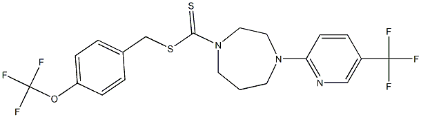 4-(trifluoromethoxy)benzyl 4-[5-(trifluoromethyl)-2-pyridyl]-1,4-diazepane-1-carbodithioate 结构式