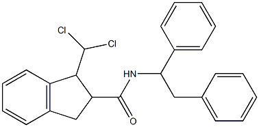 N2-(1,2-diphenylethyl)-1-(dichloromethyl)indane-2-carboxamide 结构式