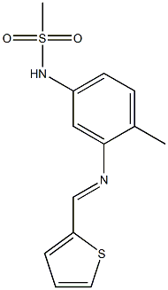 N-{4-methyl-3-[(2-thienylmethylidene)amino]phenyl}methanesulfonamide 结构式