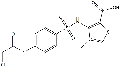 3-[({4-[(2-chloroacetyl)amino]phenyl}sulfonyl)amino]-4-methylthiophene-2-ca rboxylic acid 结构式