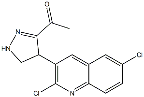 1-[4-(2,6-dichloro-3-quinolyl)-4,5-dihydro-1H-pyrazol-3-yl]ethan-1-one 结构式