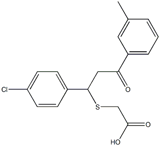 2-{[1-(4-chlorophenyl)-3-(3-methylphenyl)-3-oxopropyl]thio}acetic acid 结构式