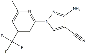 3-amino-1-[6-methyl-4-(trifluoromethyl)-2-pyridyl]-1H-pyrazole-4-carbonitrile 结构式