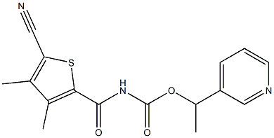 1-(3-pyridyl)ethyl N-[(5-cyano-3,4-dimethyl-2-thienyl)carbonyl]carbamate 结构式