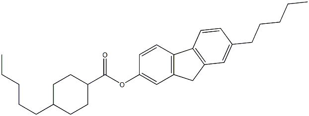 7-pentyl-9H-fluoren-2-yl 4-pentylcyclohexane-1-carboxylate 结构式