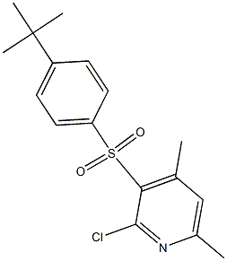 3-{[4-(tert-butyl)phenyl]sulfonyl}-2-chloro-4,6-dimethylpyridine 结构式