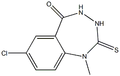 7-chloro-1-methyl-2-thioxo-2,3,4,5-tetrahydro-1H-1,3,4-benzotriazepin-5-one 结构式