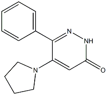 6-phenyl-5-(1-pyrrolidinyl)-3(2H)-pyridazinone 结构式