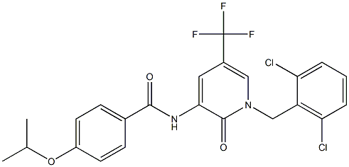 N-[1-(2,6-dichlorobenzyl)-2-oxo-5-(trifluoromethyl)-1,2-dihydro-3-pyridinyl]-4-isopropoxybenzenecarboxamide 结构式