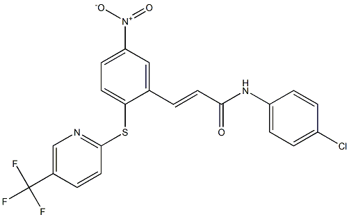 N1-(4-chlorophenyl)-3-(5-nitro-2-{[5-(trifluoromethyl)-2-pyridyl]thio}phenyl)acrylamide 结构式