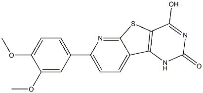 7-(3,4-dimethoxyphenyl)-4-hydroxypyrido[3',2':4,5]thieno[3,2-d]pyrimidin-2(1H)-one 结构式