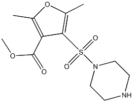 methyl 2,5-dimethyl-4-(piperazin-1-ylsulfonyl)-3-furoate 结构式